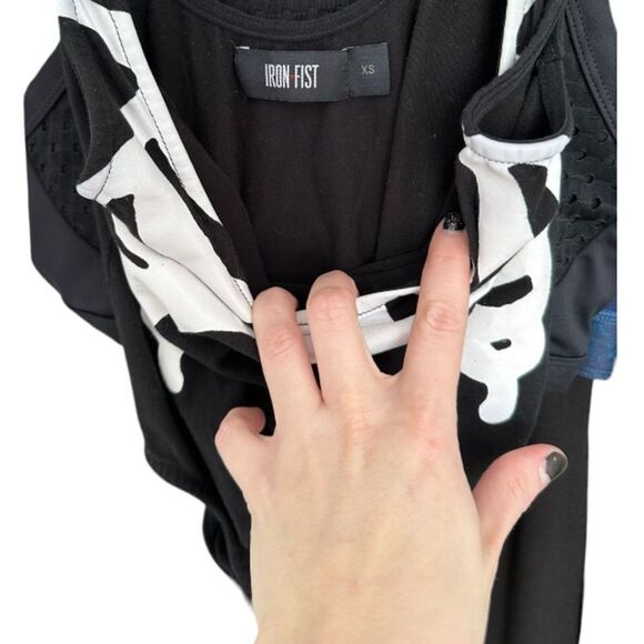 Iron Fist Black & White Bone In Skeleton Print Bodysuit - Picture 5 of 8